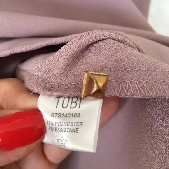 TOBI Mauve Scoop Neck Long Drapey Flowy‎ Sleeve Blouse-K25 - Picture 5 of 5